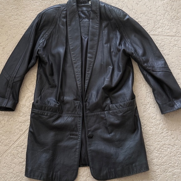 Preston & York Jackets & Blazers - Preston & York Lambskin Black Leather Mid Length Coat size Large